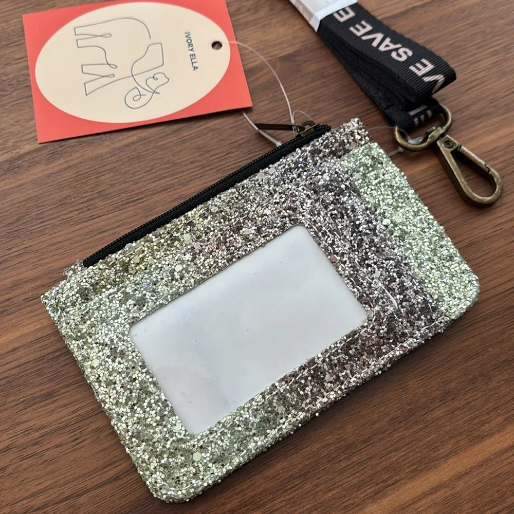 IVORY ELLA LANYARD OMBRÉ GLITTER CARD HOLDER